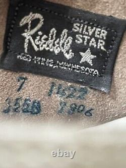 RIEDELL Sz7 Roller Skates #1422 Rannalli Pro Wheel Silver Star Boots Vntg