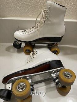 RIEDELL Sz7 Roller Skates #1422 Rannalli Pro Wheel Silver Star Boots Vntg