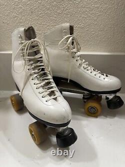 RIEDELL Sz7 Roller Skates #1422 Rannalli Pro Wheel Silver Star Boots Vntg