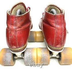 RIEDELL Vintage USA Rs-1000 Speed Roller Skates Red 62mm Mens Size 9 Womens 11