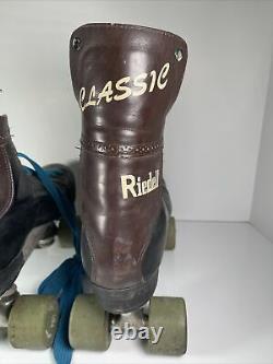 Rare 8 Riedell Classic Leather Skates Black Brown Zinger Vintage