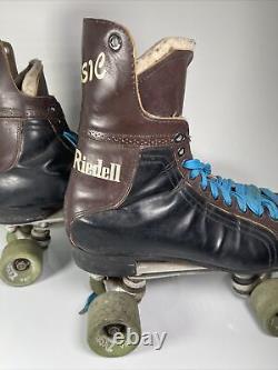 Rare 8 Riedell Classic Leather Skates Black Brown Zinger Vintage