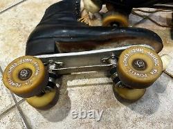Red Wing Riedell Black Leather Roller Skates Men 7 Vintage Powell Bones Wheels
