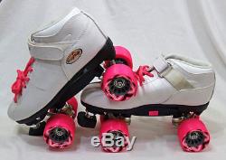 Reidell R3 Roller Skates White with Pink Sonar Cayman Wheels Size 9 Unused with Box