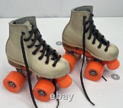 Reidell Tan Leather Indoor Rink Roller Skates Youth Kid Childrens Sz 8