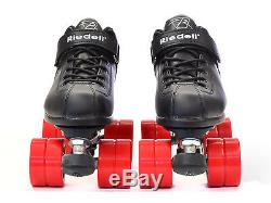 Ridell Dart Quad Roller Derby Speed Skates Black with Red Wheels & 2 pair of Laces
