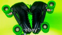 Riedel R3 Cayman Roller Skates Size 11 Blk/Grn 62MM Radar Flat Out Wheels