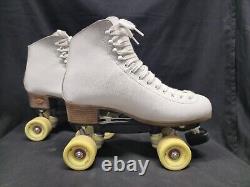 Riedel Roller Skates Women's White Leather 110W Riva 57mm 96a Wheels Size 10