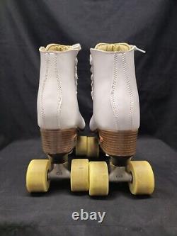 Riedel Roller Skates Women's White Leather 110W Riva 57mm 96a Wheels Size 10