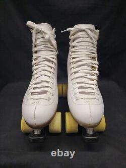 Riedel Roller Skates Women's White Leather 110W Riva 57mm 96a Wheels Size 10