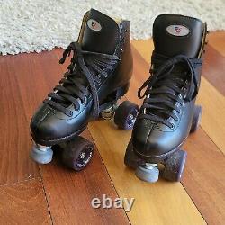 Riedell 111BR Black Boost Roller Skates Mens Size 7 Purple Sonar Zen Wheels 85a