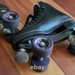 Riedell 111BR Black Boost Roller Skates Mens Size 7 Purple Sonar Zen Wheels 85a