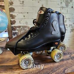 Riedell 111BR Black Roller Skates Men Size 7 Custom Cobra Spike