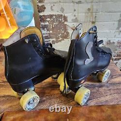 Riedell 111BR Black Roller Skates Men Size 7 Custom Cobra Spike