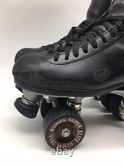 Riedell 120 D Power Dyne Triton Bones Super Roller Skates Black Size7.5 9.75