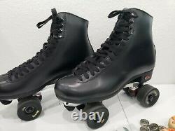 Riedell 120 Leather Boot Roller Skates Mens Size 10 with REACTOR NEO BASE PLATES