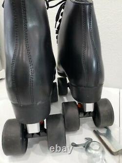Riedell 120 Leather Boot Roller Skates Mens Size 10 with REACTOR NEO BASE PLATES