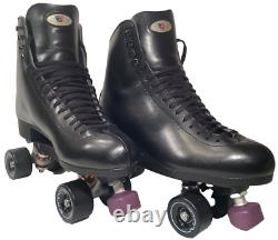 Riedell 120 Leather Roller Skates Sz 12D withAthletico Black Carry Case + sk8 tool