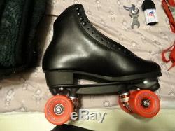 Riedell 120 Uptown Rhythm Men's 9.5 D Black Roller Skate Set Skates Brand New
