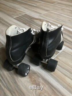 Riedell 122 Black Leather Suregrip Roller Skates Mens Size 7, Womens size 8.5