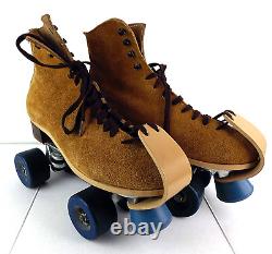 Riedell 130 Jogger Sure-Grip Tan Suede Outdoor Roller Skates Men's Size 9