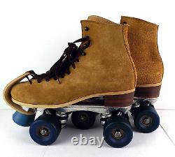 Riedell 130 Jogger Sure-Grip Tan Suede Outdoor Roller Skates Men's Size 9