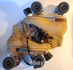 Riedell 130 M Sure-grip 1373 Suede Leather Roller Skates Tan Size 6
