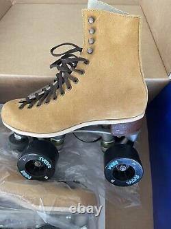 Riedell 130 Roller Skates Med Tan Suede Leather Size 6 TRIT060 Pure Wheels