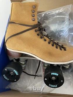 Riedell 130 Roller Skates Med Tan Suede Leather Size 6 TRIT060 Pure Wheels