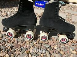 Riedell 135 Zone Roller Skate D width size 5 black suede made in USA