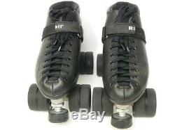 Riedell 165 Vixen Black Leather Speed Roller Derby Skates Men's 7 L@@K