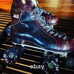 Riedell 166 Classic Roller Skates. Chicago Custom 2 Plates. Very Rare. Size 8