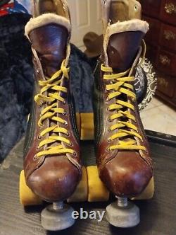 Riedell 166 Classic Roller Skates Chicago Custom II Plates Very Rare Size 7