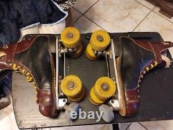 Riedell 166 Classic Roller Skates Chicago Custom II Plates Very Rare Size 7