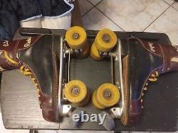 Riedell 166 Classic Roller Skates Chicago Custom II Plates Very Rare Size 7