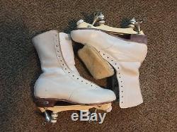 Riedell 172 Boot White Size 10 Mens With White Plate, White Plug & Used $175