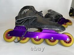 Riedell 201 TS Charger Speed Skates (Size 11 US) Black Gray Purple