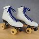 Riedell 220 Red Wing Roller Skates Women 8 White Sure Grip Powell Derby Plates