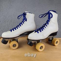 Riedell 220 Red Wing Roller Skates Women 8 White Sure Grip Powell Derby Plates