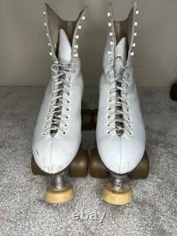 Riedell 220 Women's 7.5 White Vintage Roller Derby Skates Belair Olympian Plus