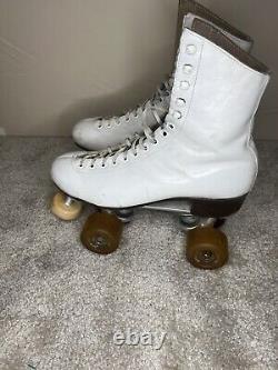 Riedell 220 Women's 7.5 White Vintage Roller Derby Skates Belair Olympian Plus