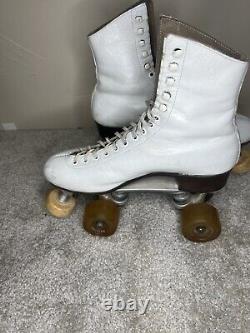 Riedell 220 Women's 7.5 White Vintage Roller Derby Skates Belair Olympian Plus