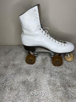 Riedell 220 Women's 7.5 White Vintage Roller Derby Skates Belair Olympian Plus