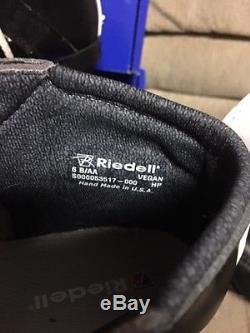 Riedell 265 Derby Quad Roller Boots and Plates VEGAN Black US size 6 or 7.5 NIB