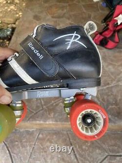 Riedell 265 Speed Roller Skate Boots Sz 7.5 D/B-Rival Plates-radar bullet Wheels