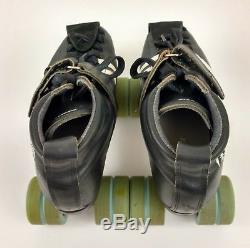 Riedell 265 Speed Roller Skate Shoes Black Men Size 8 Power Dyne Plate Vintage
