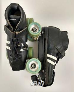 Riedell 265 Speed Roller Skate Shoes Black Men Size 8 Power Dyne Plate Vintage