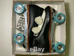 Riedell 395 Black/White Boots with PowerDyne Plates Jam Speed Skates Boots Size 12