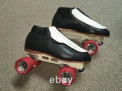 Riedell 395 Roller Skates Mens 9, Sure Grip Power Plus Wheels, Laser Plates