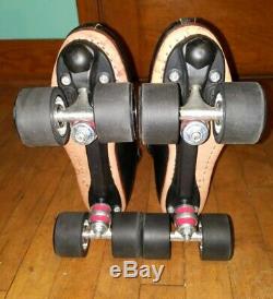 Riedell 395 speed skates black size mens 10.5 black zodiac wheels jam skates